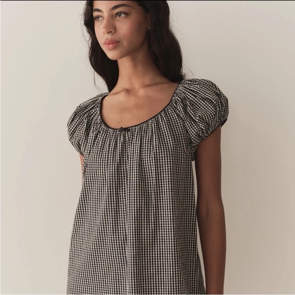 Doen Julia Dress Mini Black White La Maddalena Gingham Medium EUC - Picture 9 of 13